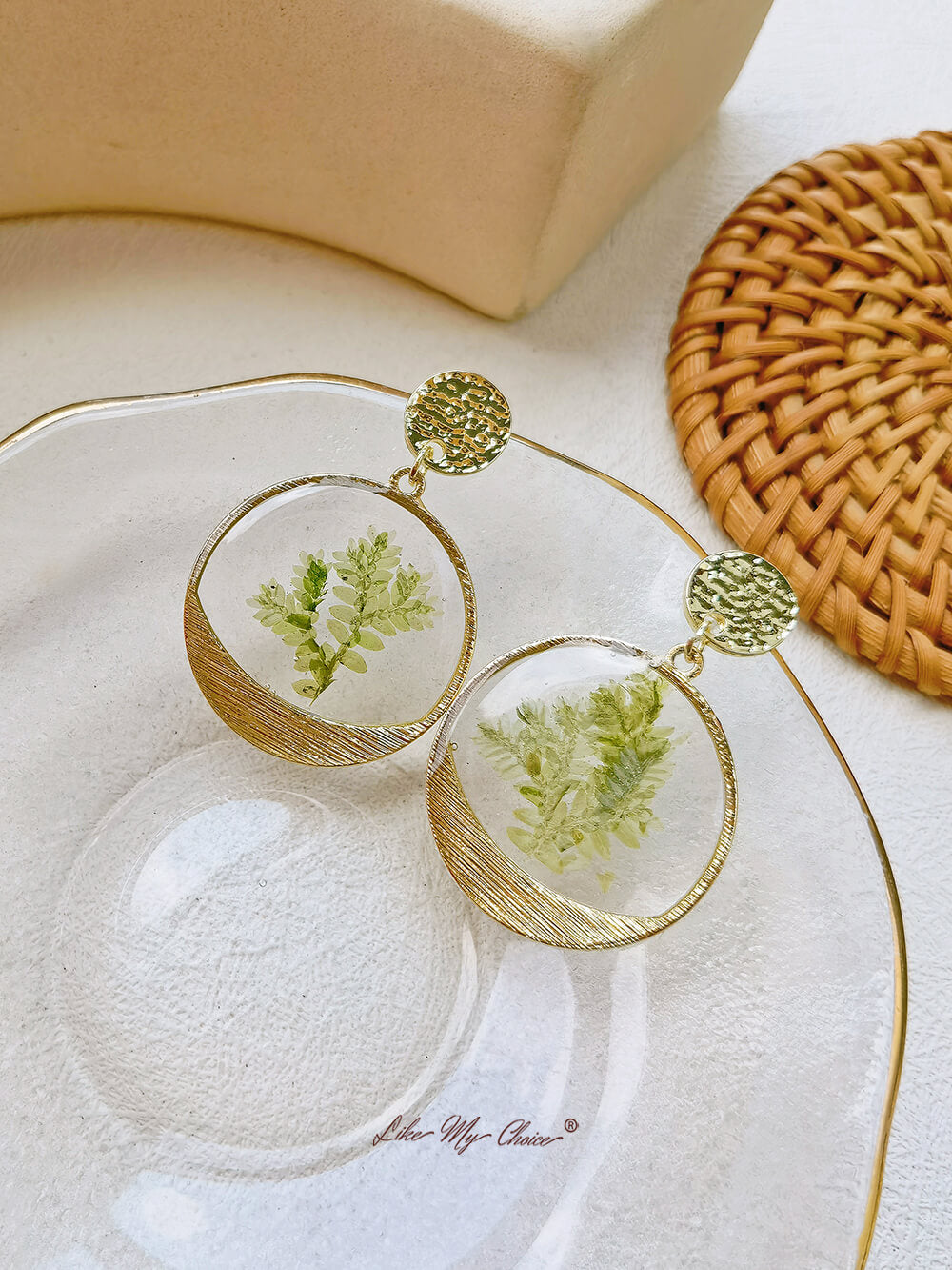 Handmade Sweet Floral Oil Drop Earrings