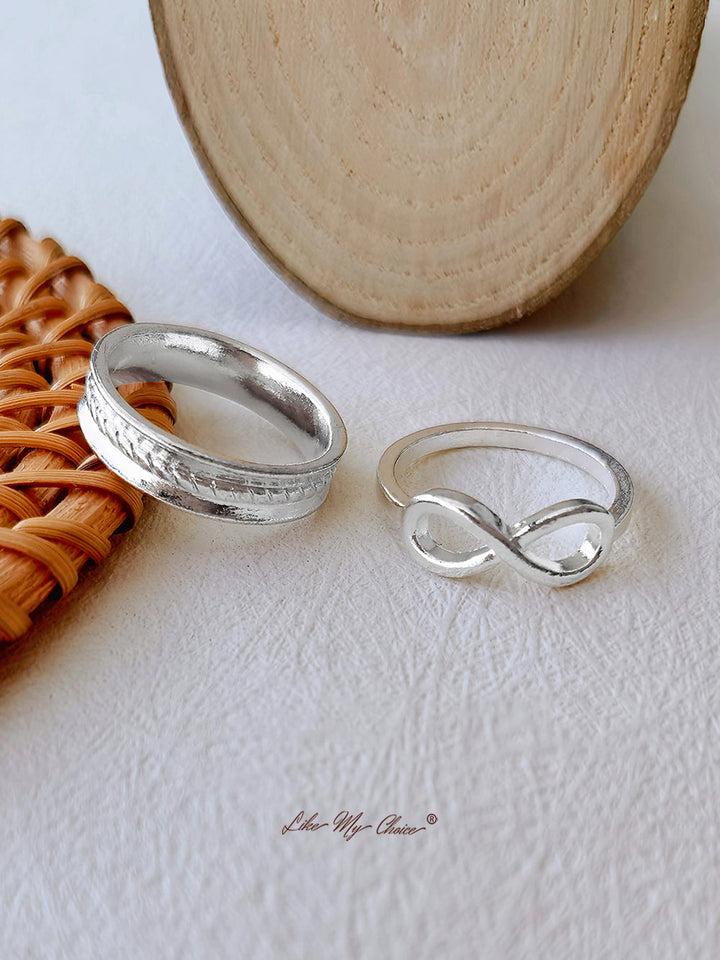 طقم خاتم بوهو بتصميم هندسي مكون من 12 قطعة