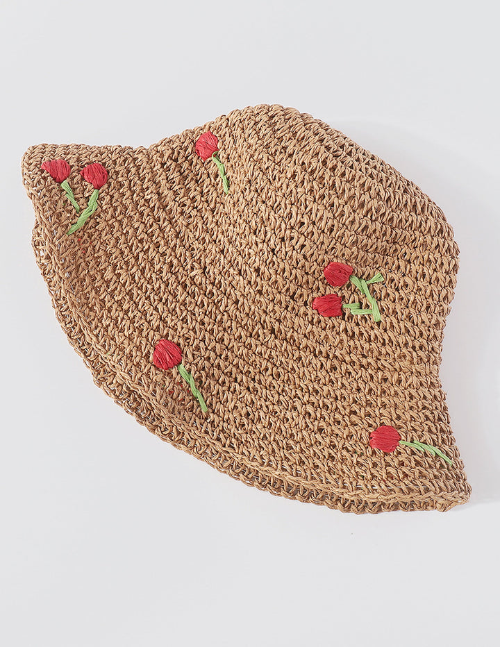 Sombrero de pescador de flores tejidas