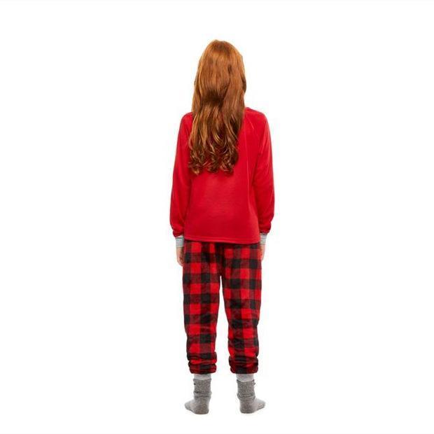 Set de pijamale de Crăciun cu imprimeu în carouri asortate pentru familie
