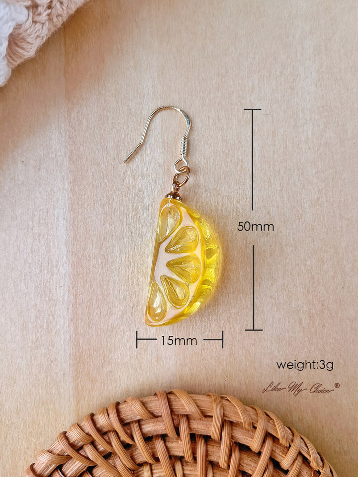 Sweet Lemon  Resin Fruit Earrings