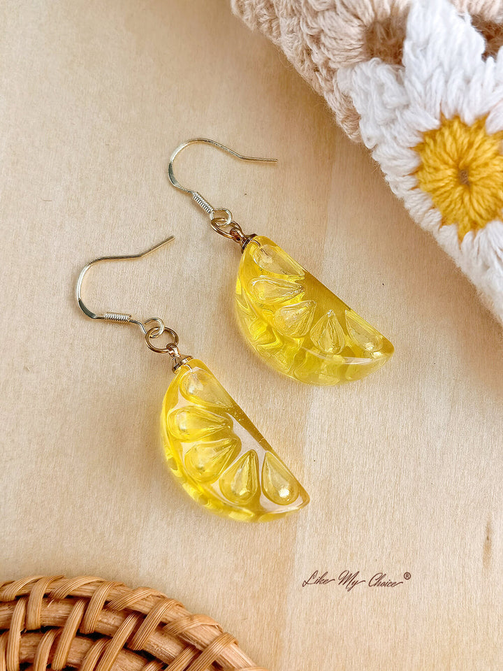 Sweet Lemon  Resin Fruit Earrings