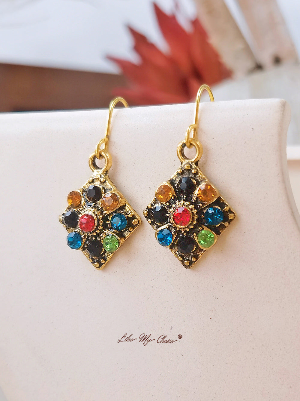 Small colorful boho earrings