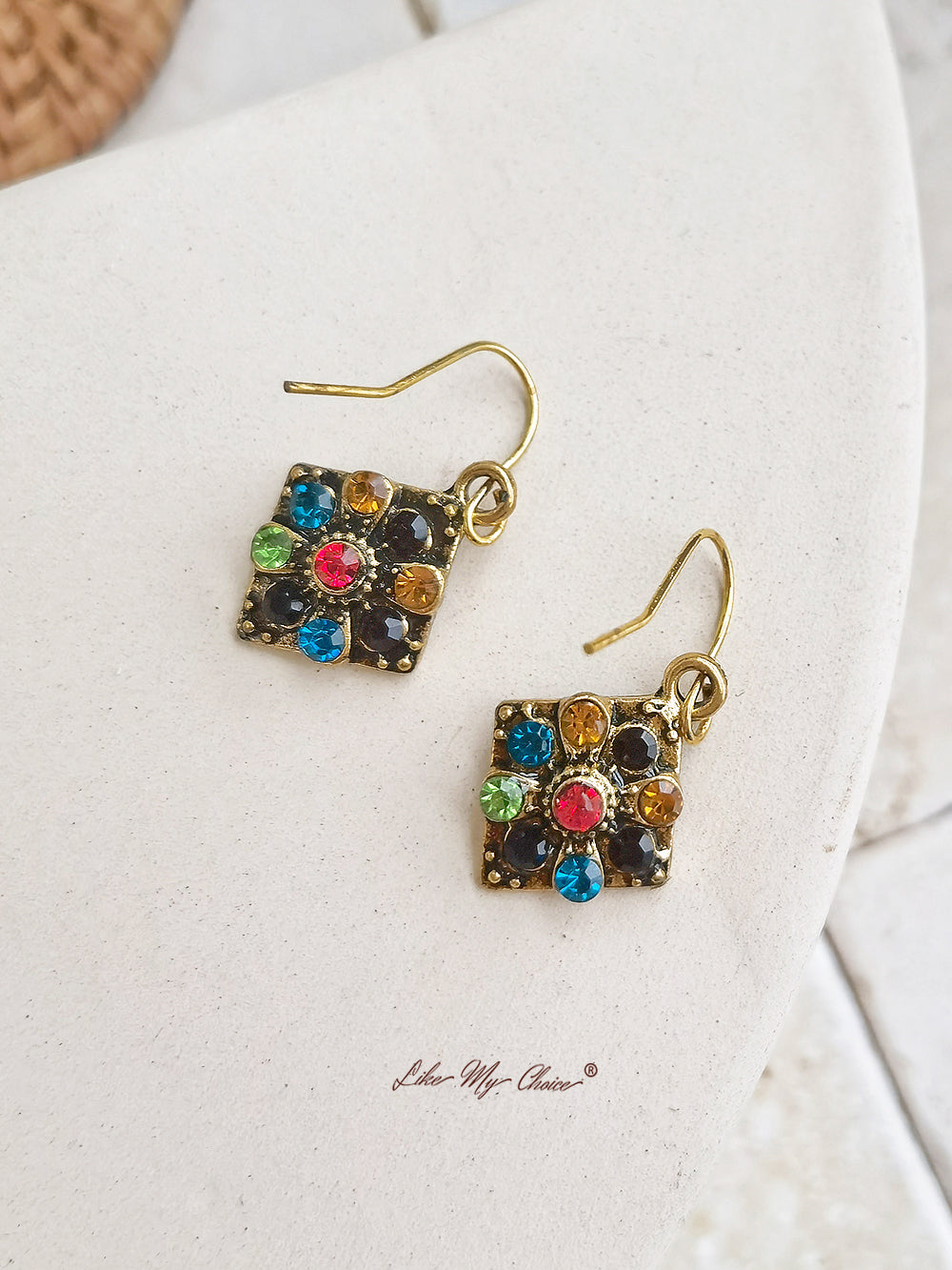 Small colorful boho earrings