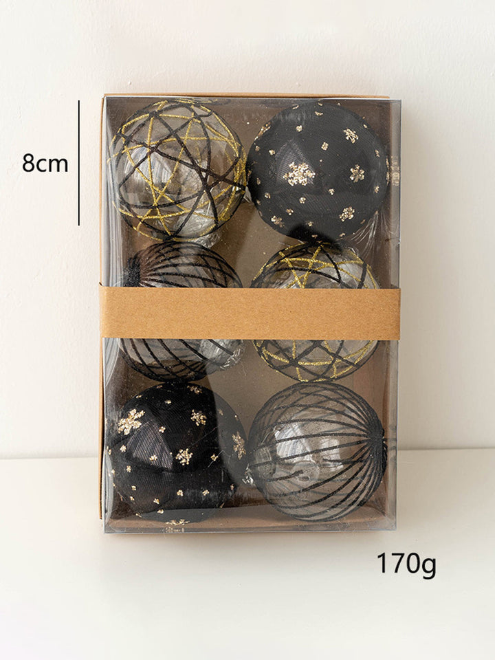 Conjunto de decoração de árvore de Natal com bolas pintadas de Natal