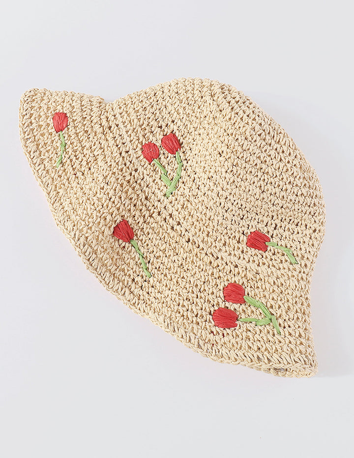 Sombrero de pescador de flores tejidas