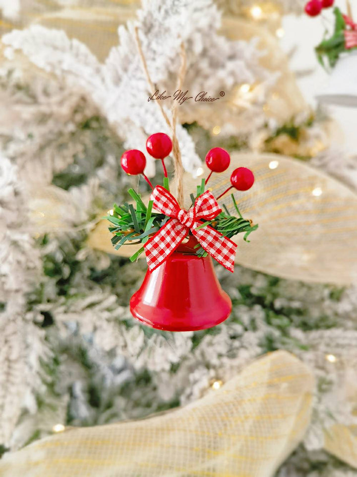 Colgante de campana de copo de nieve de cinco estrellas de bayas de árbol de Navidad