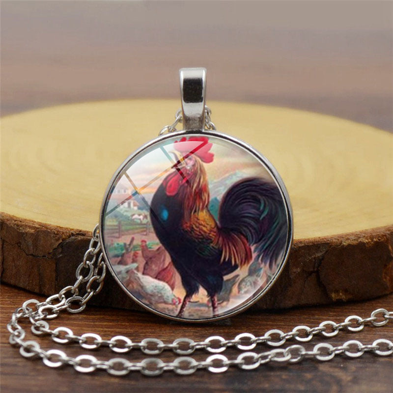 LikeMyChoice® Rooster Pendant Colorful Rooser Necklace