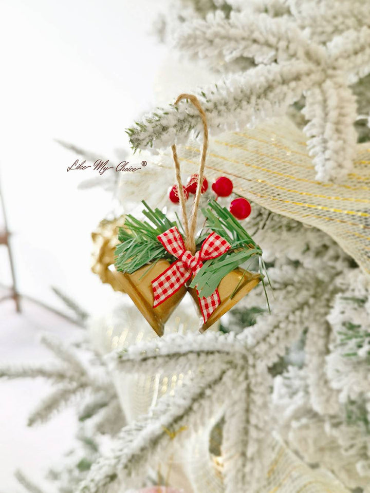 חג המולד כפול קרן פעמון תליון עץ חג המולד