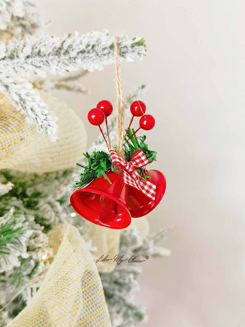 חג המולד כפול קרן פעמון תליון עץ חג המולד