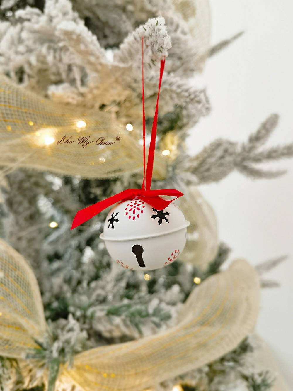 Colgante de campana de jardín con estampado de árbol de Navidad