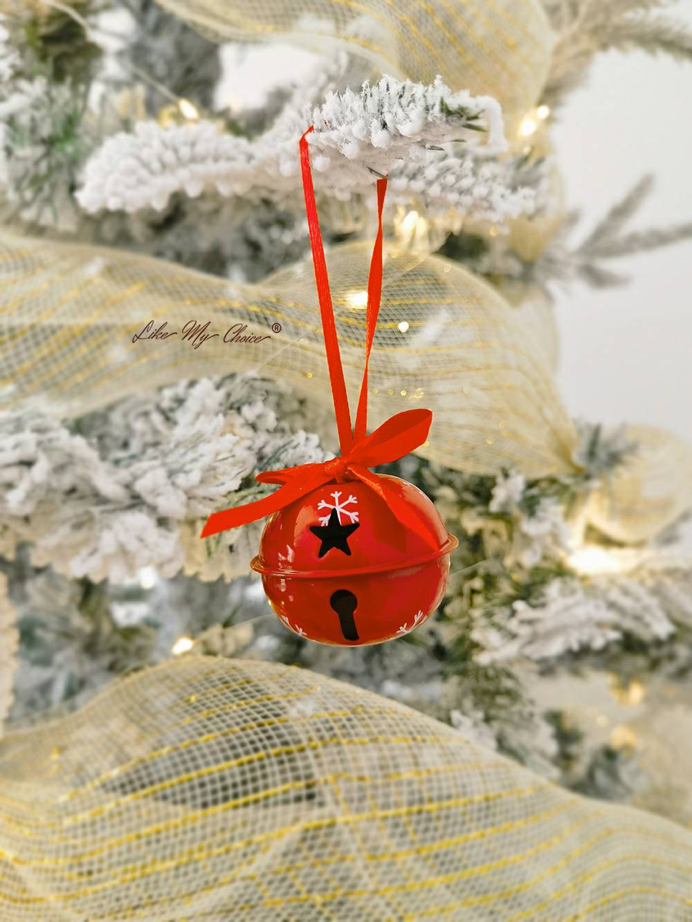 Christmas Tree Printed Bell Garden Bell Pendant