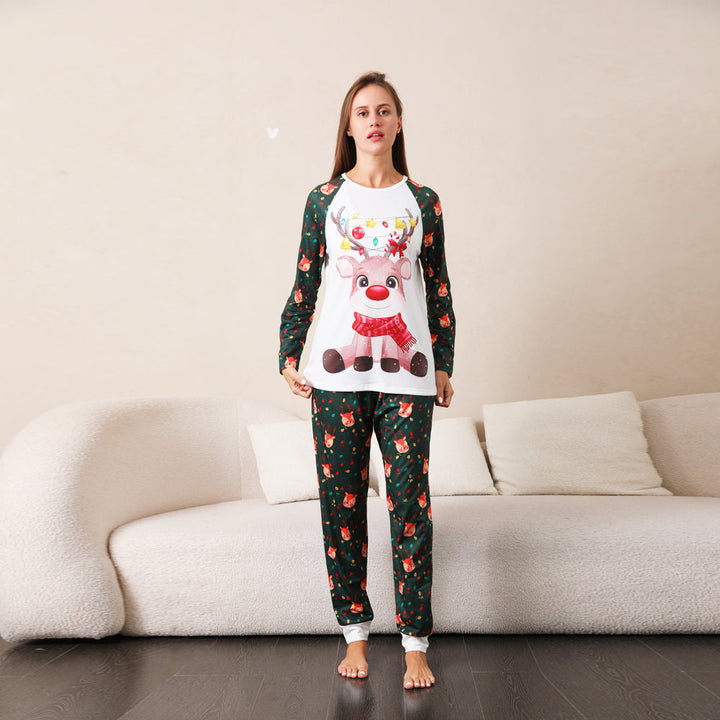 Farverige Deer Fmalily matchende pyjamas sæt