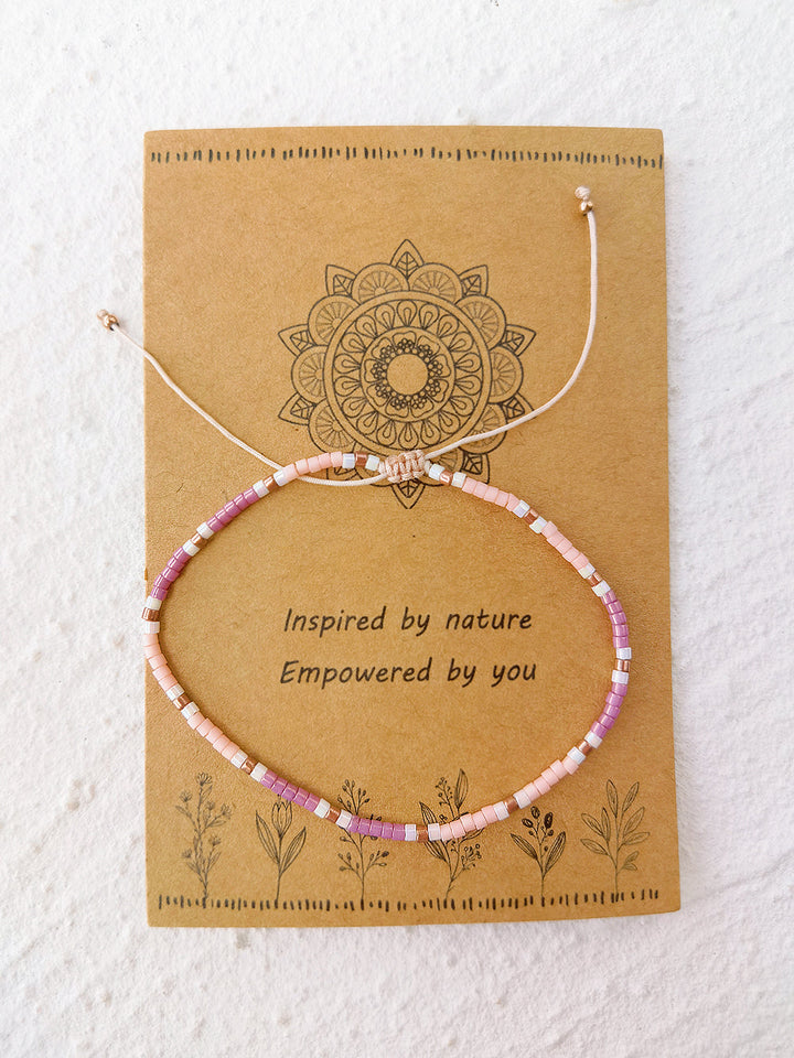 Correspondance des couleurs du bracelet en perles avec cordon de serrage réglable