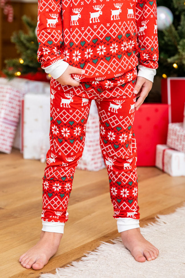 Pyjama assorti familial avec élan de Noël