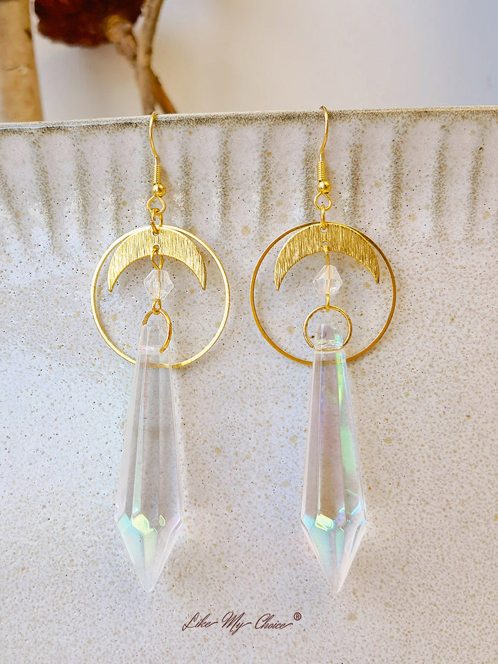 Boho Moon Crystal Earrings