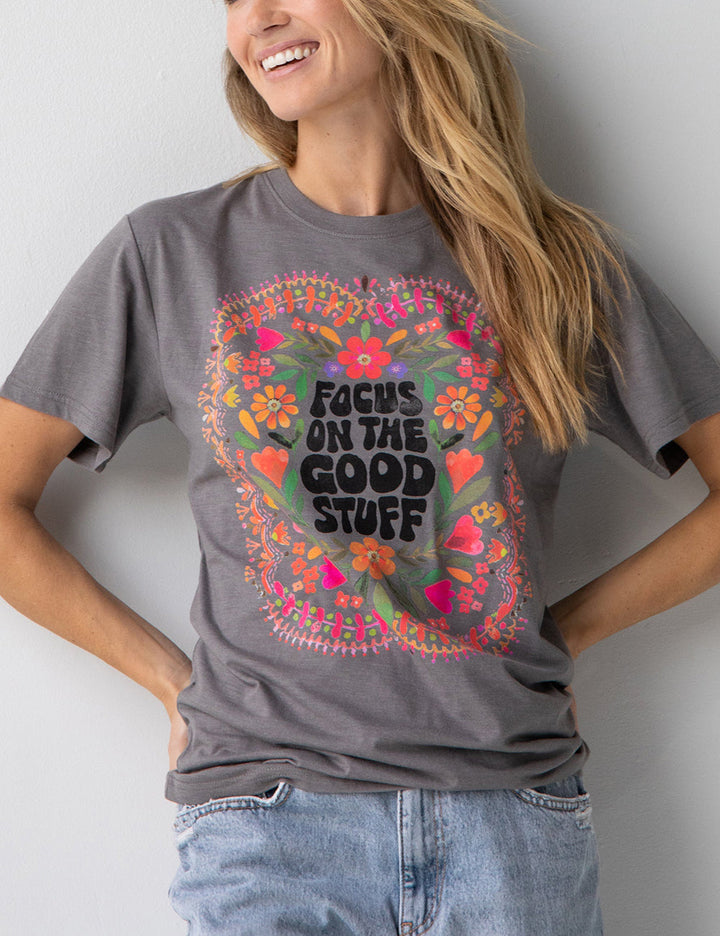 T-shirt oversize Focus On The Good Stuff