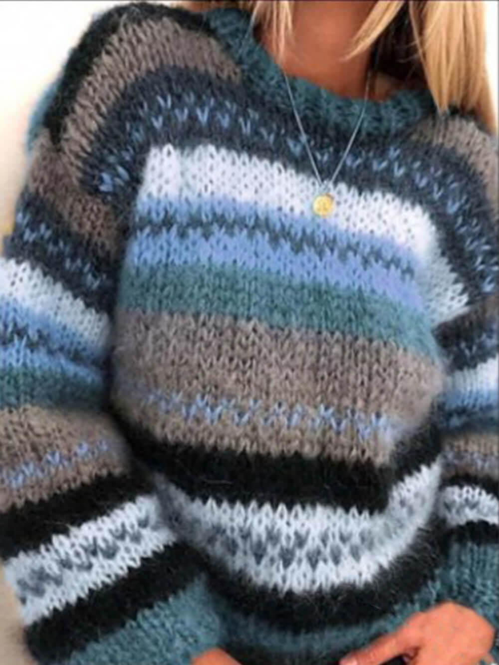 Rainbow Loose Casual Warm Knit Sweater