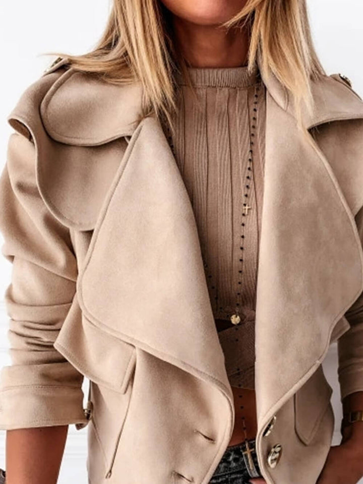 Suede Button Down Jacket Small Coat