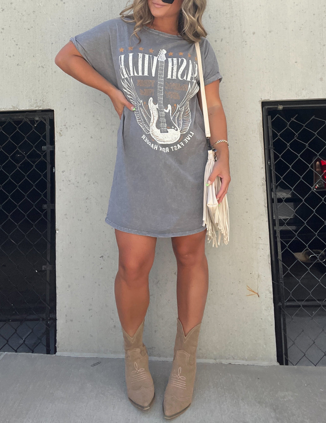 Nashville Mineral Washed Graphic Tee Dress
