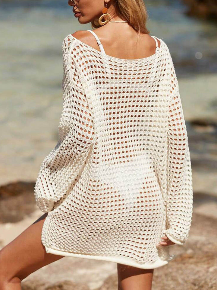 Copricostume per protezione solare per bikini da spiaggia con ritaglio lavorato a maglia