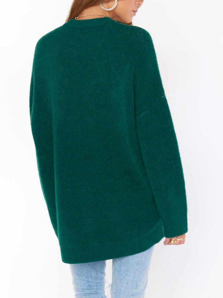 Klasyczny sweter z okrągłym dekoltem