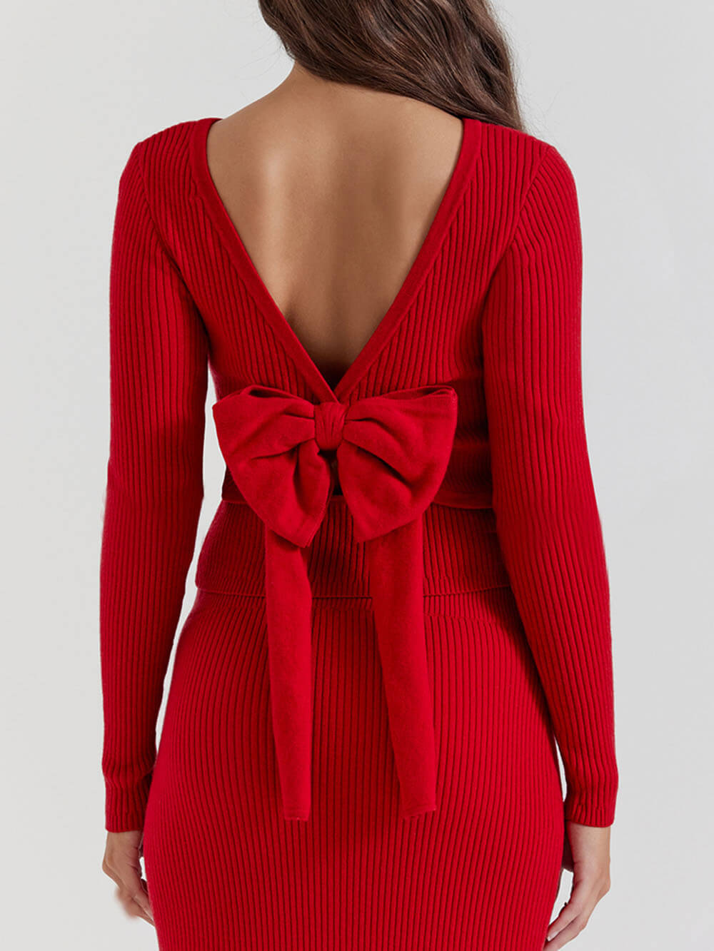 Scarlet Cashmere Blend Bow Sweater