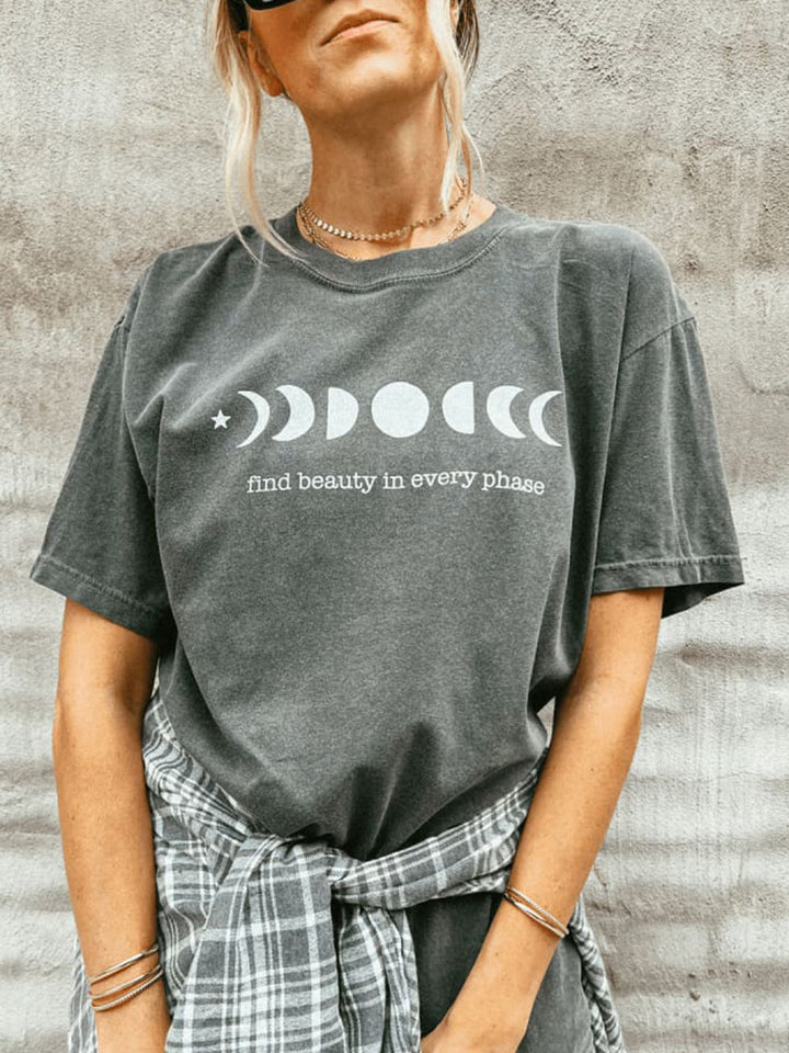 Camiseta con gráfico de fase lunar