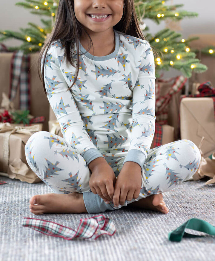 Pijama familiar con estampado de árbol de Navidad