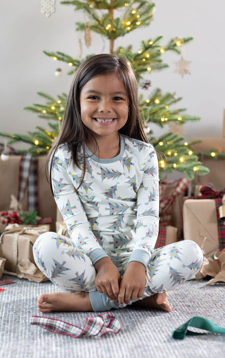 Vánoční strom tisk rodinné pyžamo
