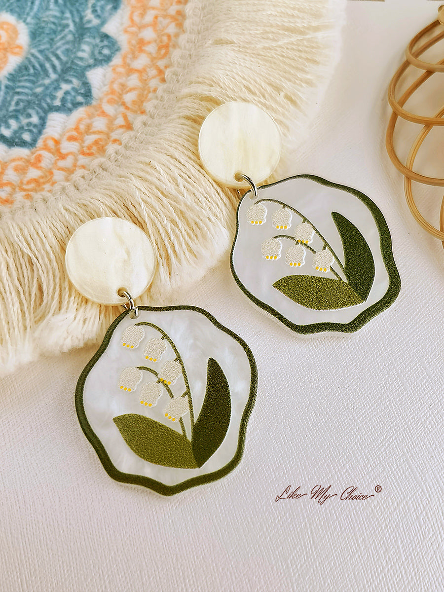 Flower Earrings - Acrylic Lily of the Valley