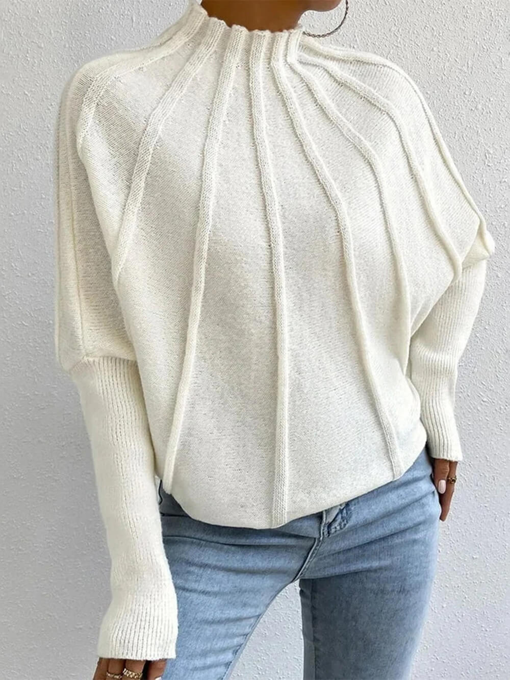 Απλό πουλόβερ με μανίκια Dolman