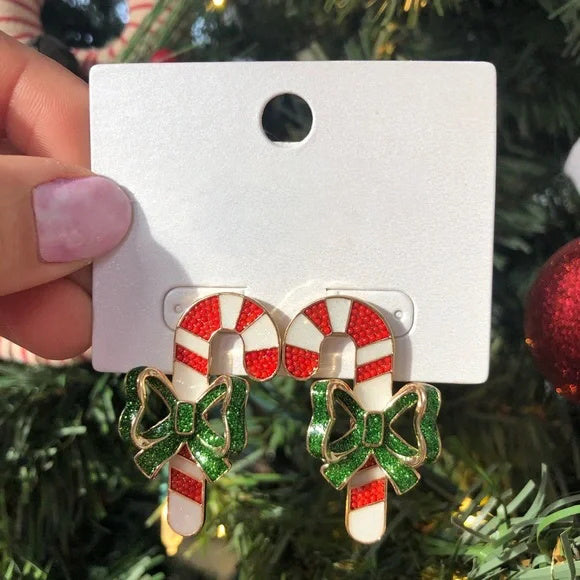 Χριστουγεννιάτικα Σκουλαρίκια Κοσμήματα από μπαστούνι