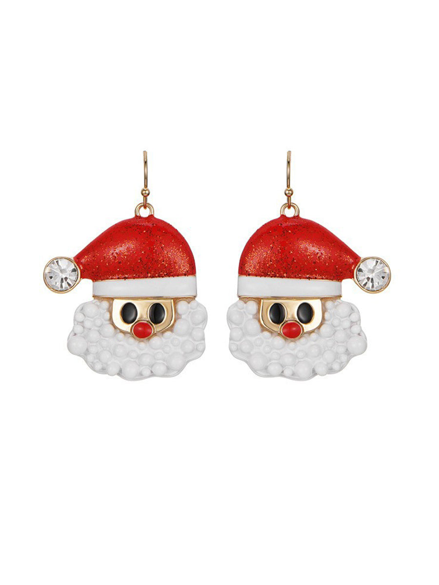 Christmas Earrings Lovely Girl Sparkling Rhinestone
