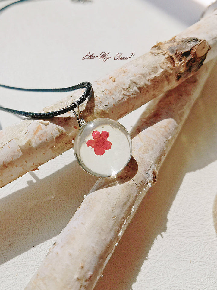 Peach Blossom Full Moon Oval Pendant Necklace