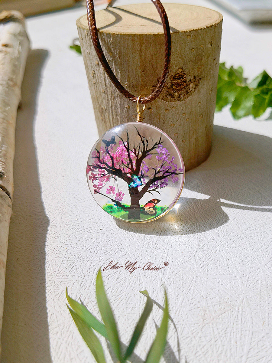 Plum Blossom Tree of Life Pendant Halskette