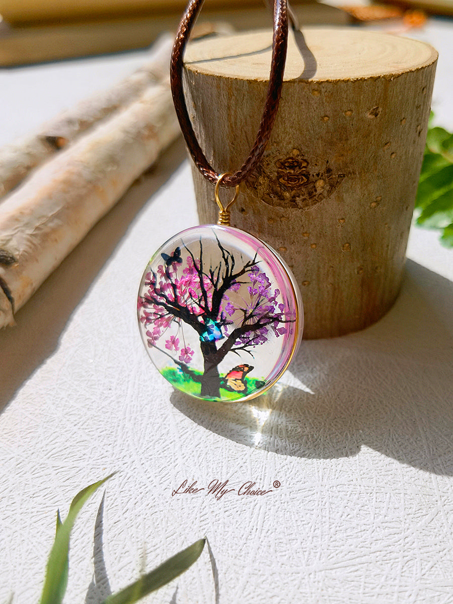 Plum Blossom Tree of Life Pendant halskæde