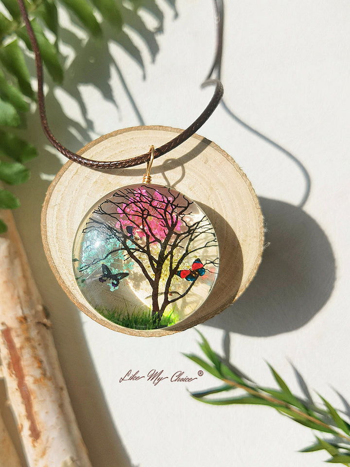 梅の花の生命の木ペンダント ネックレス