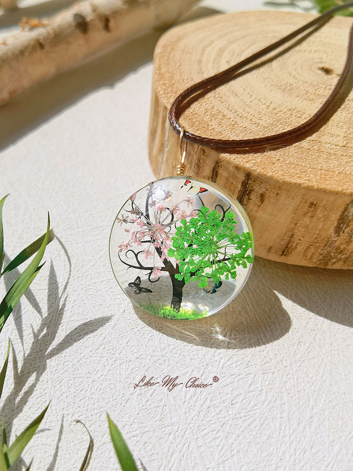 梅の花の生命の木ペンダント ネックレス