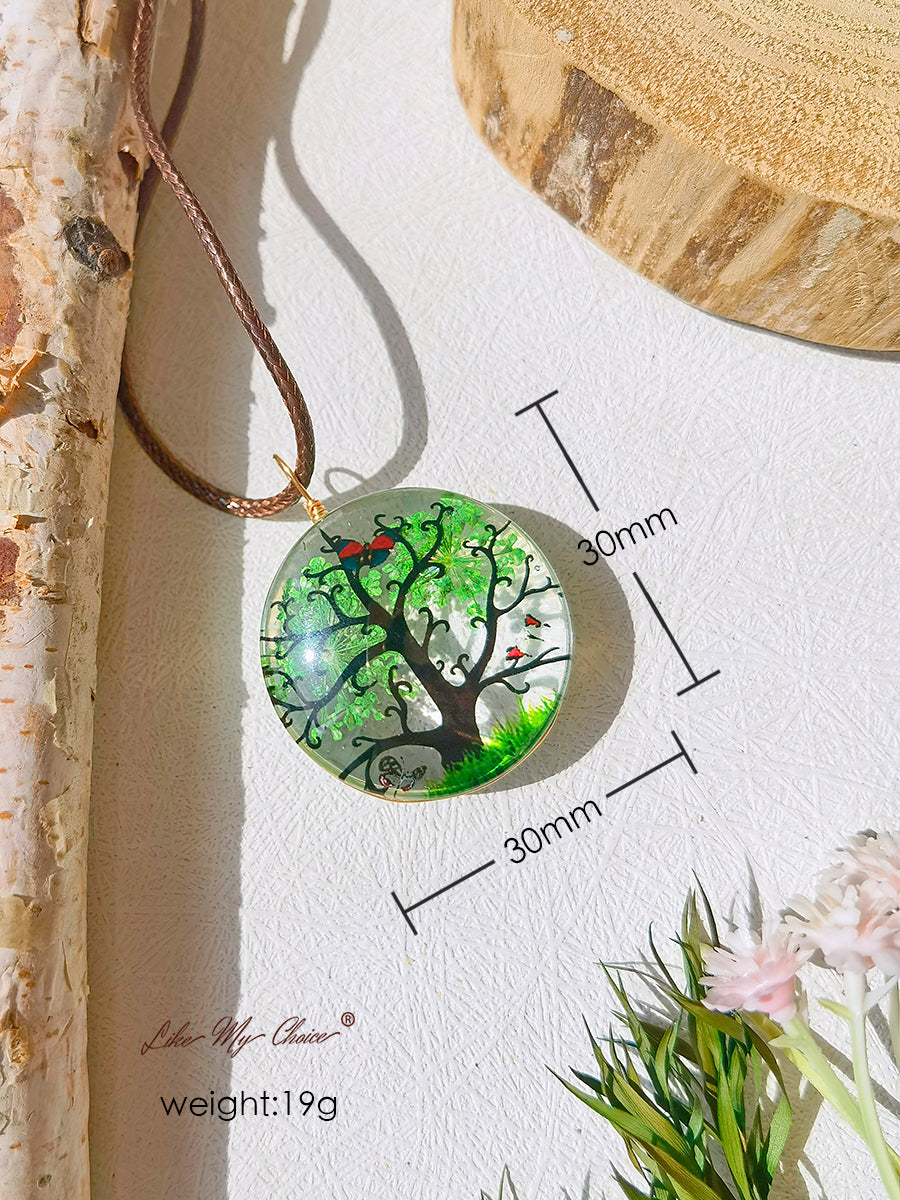 Plum Blossom Tree of Life Pendant Necklace