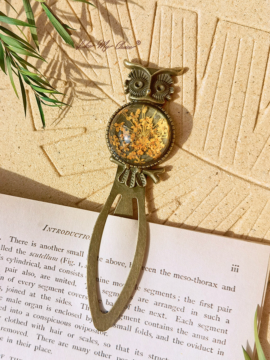 Dronning Anne Lace Floral Owl Bronse bokmerke