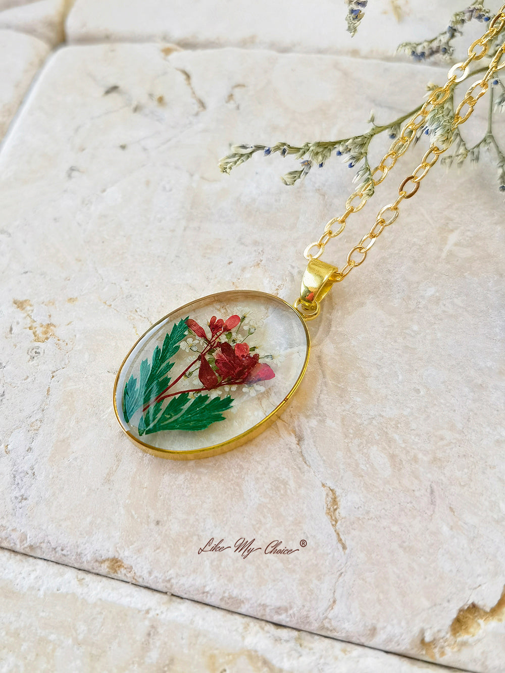 Handmade Bouquet Personalized Pendant Necklace
