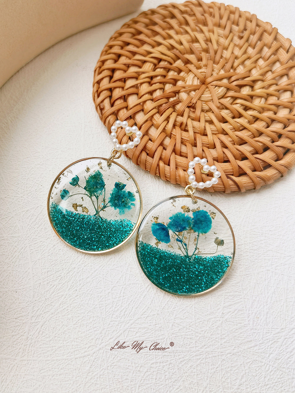Cosmos Flowers Colorful Sequin Earrings