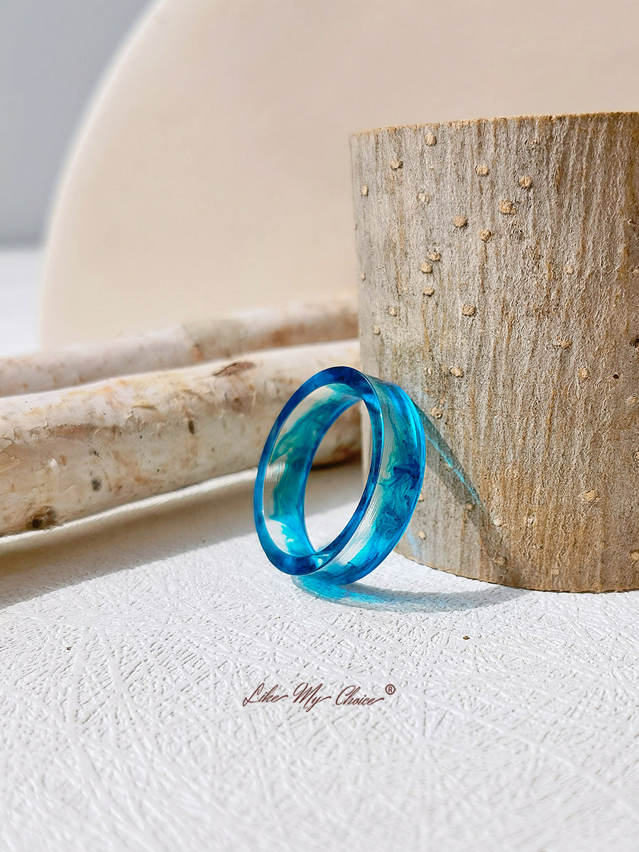 Ice and Fire Crystal Stained Resin Ring