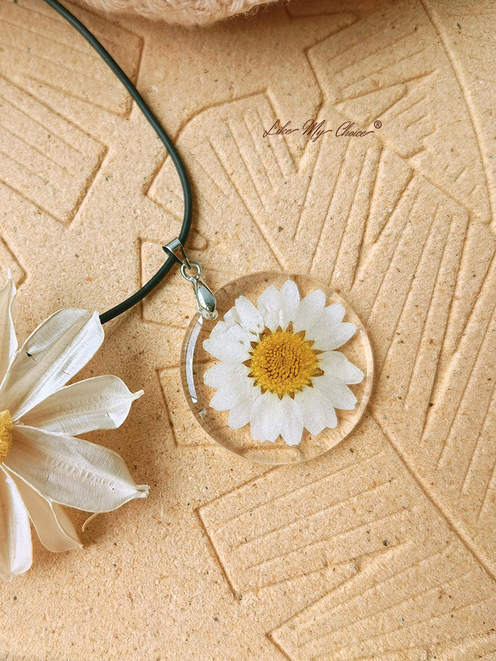 Collier pendentif fleur hippie