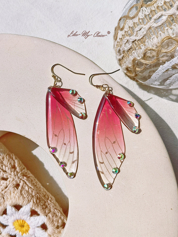 Butterfly Wing Håndlavet Crystal Diamond ørering