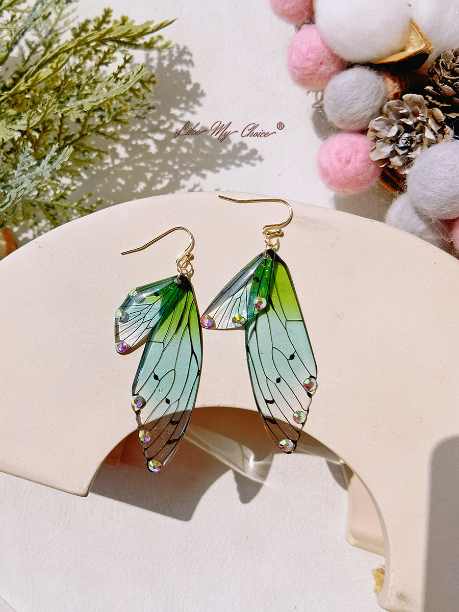 Butterfly Wing Handmade Crystal Diamond Earring