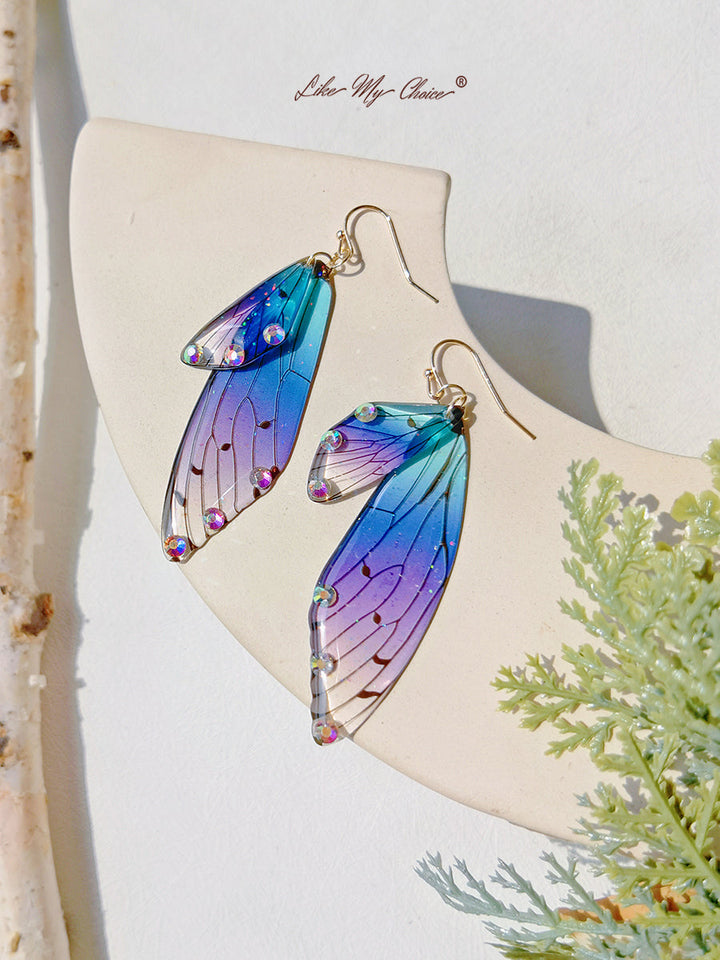 Butterfly Wing Handmade Crystal Diamond Earring