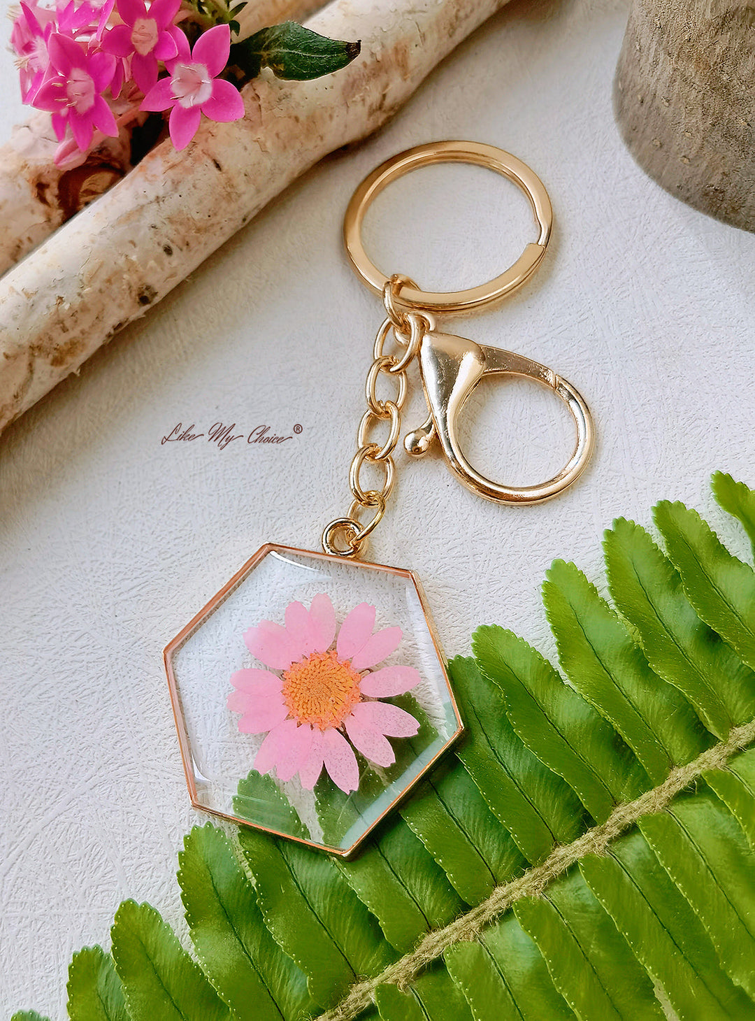 粉色雏菊钥匙扣