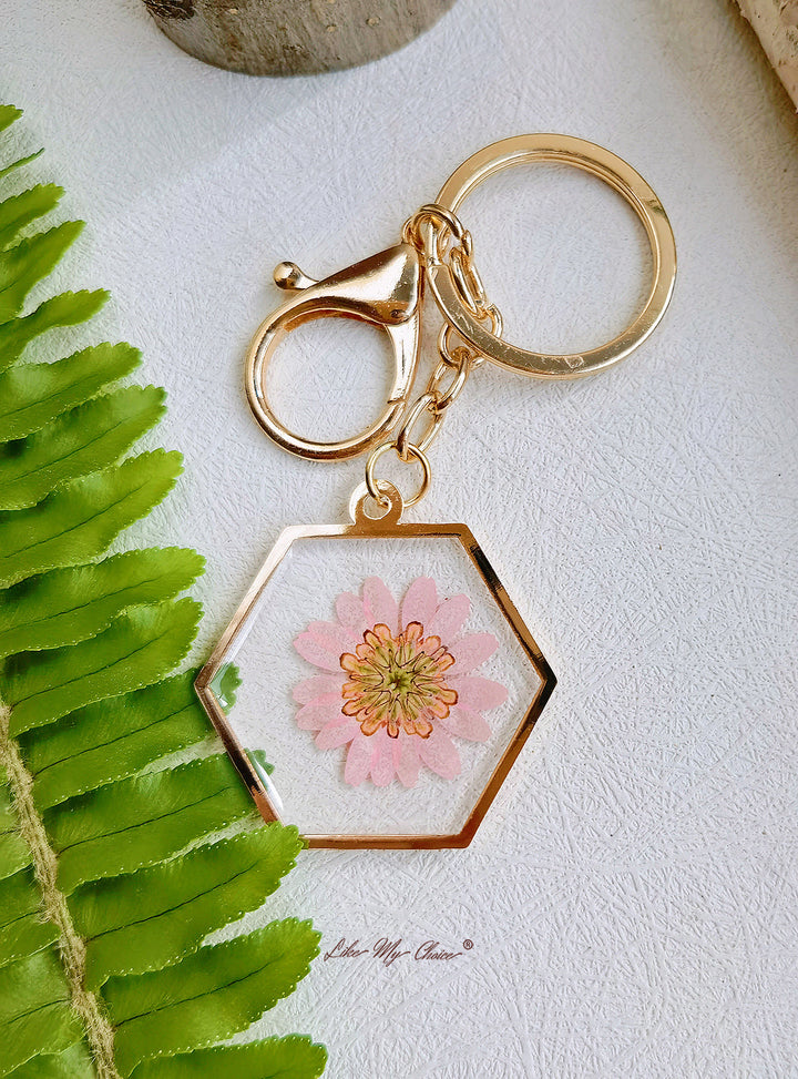 Rosa Gänseblümchen Schlüsselanhänger